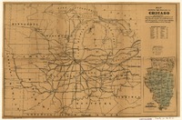 Map showing the position of Chicago in connection with the North West & the principal lines of rail roads, canals, navigable streams and lakes, together with the most important towns, and their distances from Chicago..tif